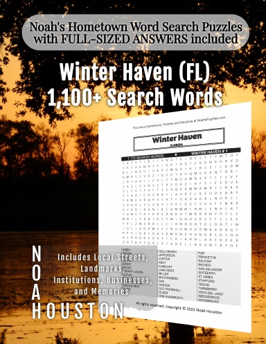 Noah’s Hometown Word Search Puzzles with FULL-SIZED ANSWERS included Winter Haven (FL)