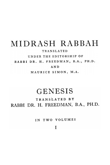 Midrash Rabbah 1, Genesis Volume 1: By Soncino Press
