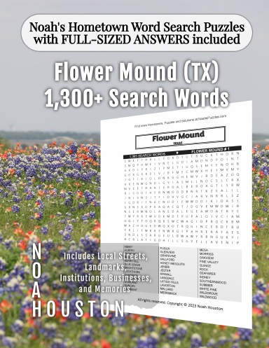 Noah’s Hometown Word Search Puzzles with FULL-SIZED ANSWERS included Flower Mound (TX)
