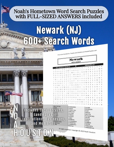 Noah’s Hometown Word Search Puzzles with FULL-SIZED ANSWERS included Newark (NJ)
