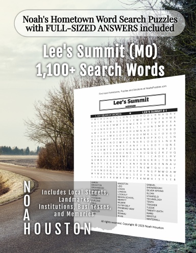 Noah’s Hometown Word Search Puzzles with FULL-SIZED ANSWERS included Lees Summit (MO)