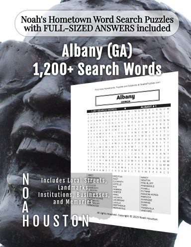 Noah’s Hometown Word Search Puzzles with FULL-SIZED ANSWERS included Albany (GA)