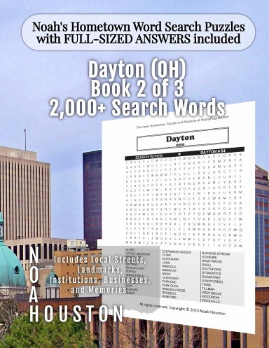 Noah’s Hometown Word Search Puzzles with FULL-SIZED ANSWERS included Dayton (OH), Book 2 of 3