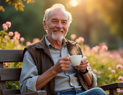 happy old man