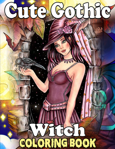 Cute Gothic Witch Coloring Book for Adults, Features 40 Coloring Pages for Stress Relief and Relaxation