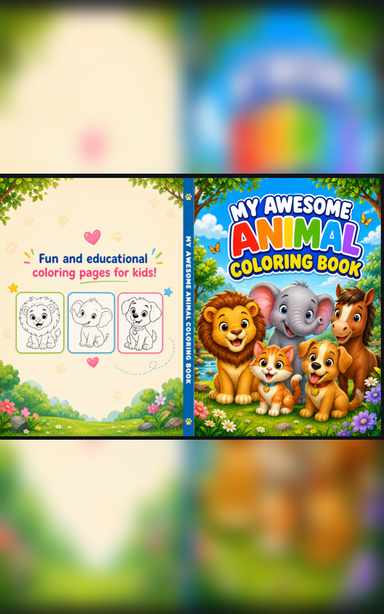 Cute animals colouring book