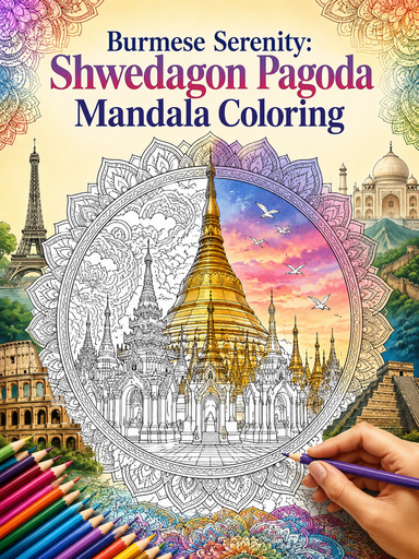 Burmese Serenity: The Ultimate Mandala Coloring Masterpiece!