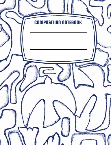 Dot Grid Composition Notebook — Blue Doves