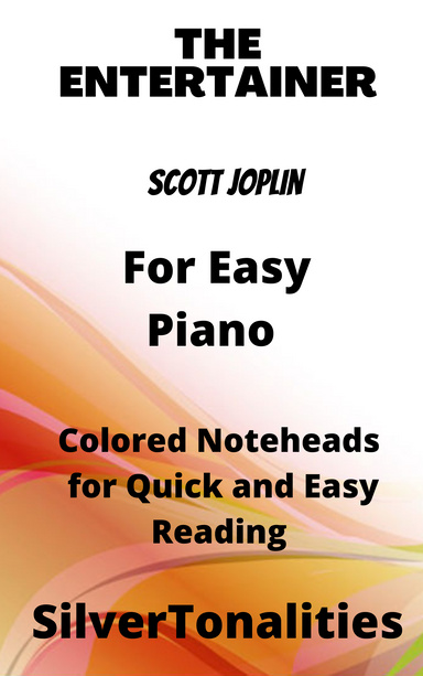 The Entertainer Easiest Piano Sheet Music with Colored Notation
