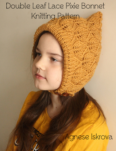 Double Leaf Lace Pixie Bonnet Knitting Pattern