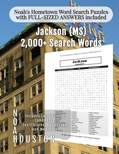 Noah’s Hometown Word Search Puzzles with FULL-SIZED ANSWERS included Jackson (MS)