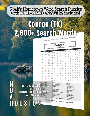 Noah’s Hometown Word Search Puzzles with FULL-SIZED ANSWERS included Conroe (TX)