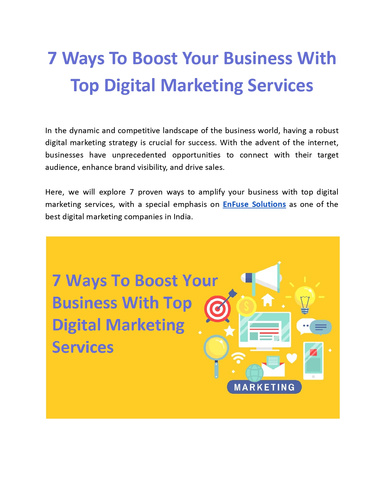 7 Ways To Boost Your Business With Top Digital Marketing Services