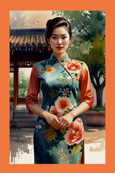 Chinese Beauties in Quipao Dresses