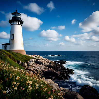 Lighthouse  By the cliff