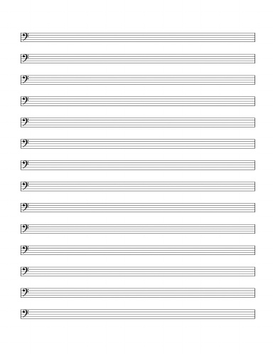 Bass Clef Music Notebook
