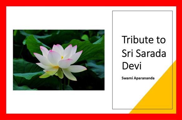 Tribute to Sri Sarada Devi