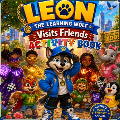 Leon The Learning Wolf visits his friends activity book