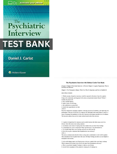 The Psychiatric Interview 4th Edition Carlat Test Bank