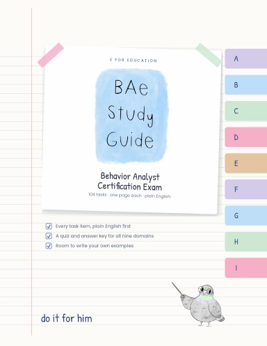 Behavior Analyst Certification Exam Study Guide