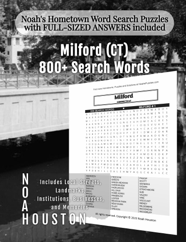 Noah’s Hometown Word Search Puzzles with FULL-SIZED ANSWERS included Milford (CT)