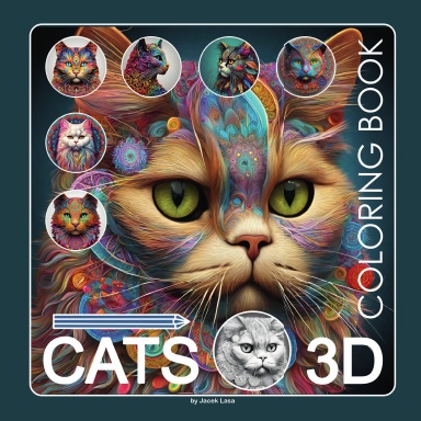 Cats 3D Coloring Book