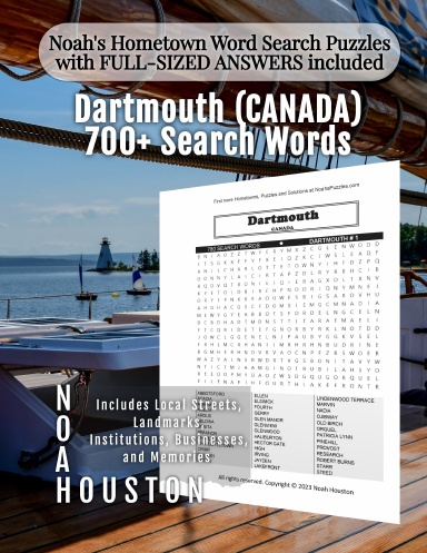 Noah’s Hometown Word Search Puzzles with FULL-SIZED ANSWERS included Dartmouth (CANADA)