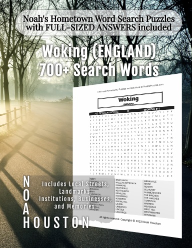 Noah’s Hometown Word Search Puzzles with FULL-SIZED ANSWERS included Woking (ENGLAND)