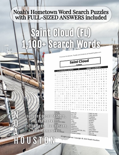 Noah’s Hometown Word Search Puzzles with FULL-SIZED ANSWERS included Saint Cloud (FL)