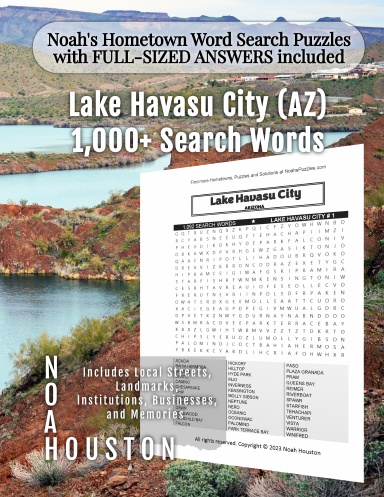Noah’s Hometown Word Search Puzzles with FULL-SIZED ANSWERS included Lake Havasu City (AZ)