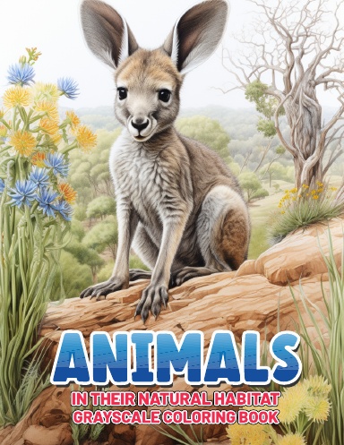 Animals In Their Natural Habitat Grayscale Coloring Book (Spiral)