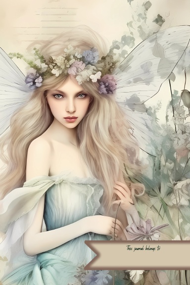 Dusty Blue Fairy Blank Journal
