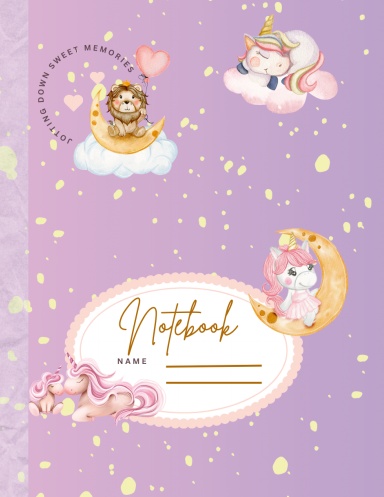 Primary School Writing Paper with Enchanting Unicorn Cover