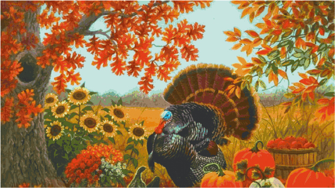 Halloween, Turkey in Fall/ Cross Stitch patterns PDF/ Halloween 35