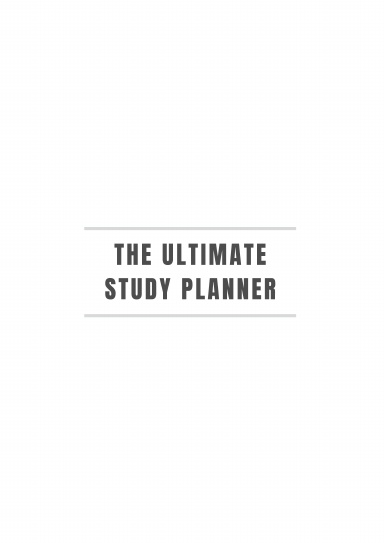 The Ultimate Study Planner