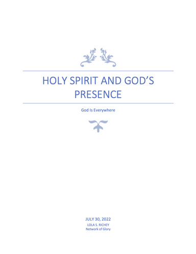 Holy Spirit and God’s Presence