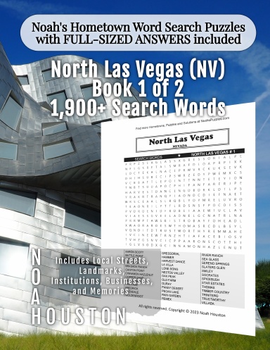 Noah’s Hometown Word Search Puzzles with FULL-SIZED ANSWERS included North Las Vegas (NV), Book 1 of 2
