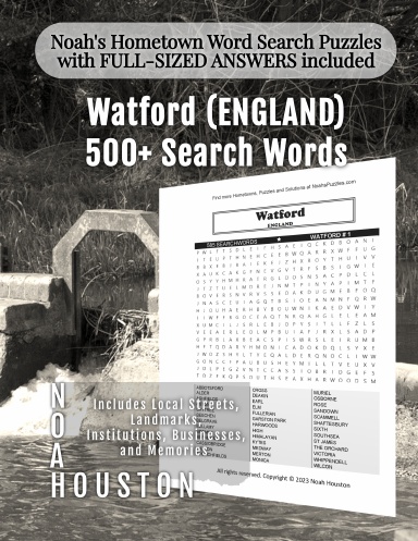 Noah’s Hometown Word Search Puzzles with FULL-SIZED ANSWERS included WATFORD (ENGLAND)