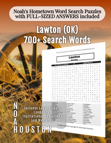 Noah’s Hometown Word Search Puzzles with FULL-SIZED ANSWERS included Lawton (OK)