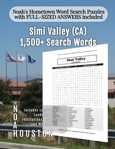 Noah’s Hometown Word Search Puzzles with FULL-SIZED ANSWERS included Simi Valley (CA)