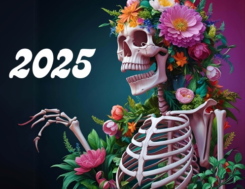 Floral skull calendar