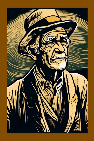 Elegance and Charisma: Digital Linocuts of Men
