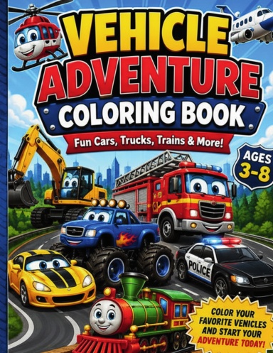 Vehicle Adventure Coloring Book