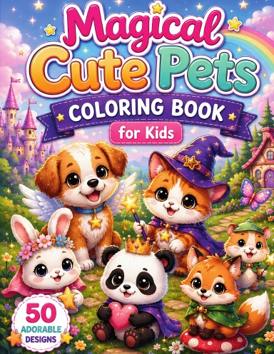 Magical Cute Pets Colouring Book