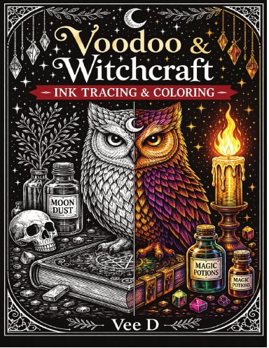 Voodoo & Witchcraft Ink Tracing & Coloring