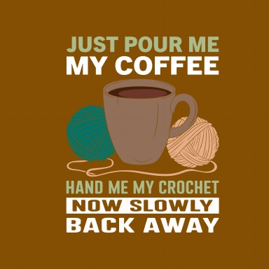 Just Pour Me Coffee & Crochet Journal – Funny Yarn Lover's Notebook Square