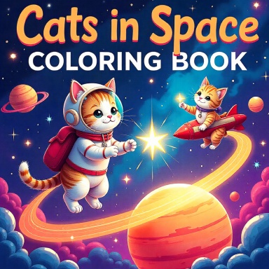 Cats In Space Coloring Book