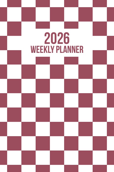 2026 Pink Checkered Weekly Planner