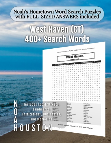 Noah’s Hometown Word Search Puzzles with FULL-SIZED ANSWERS included West Haven (CT)