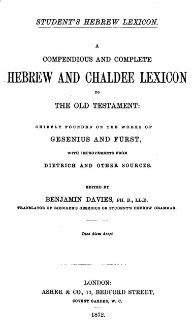 Gesenius Hebrew Lexicon, Abridged ✡ Hebrew Language Heritage Series (PDF)